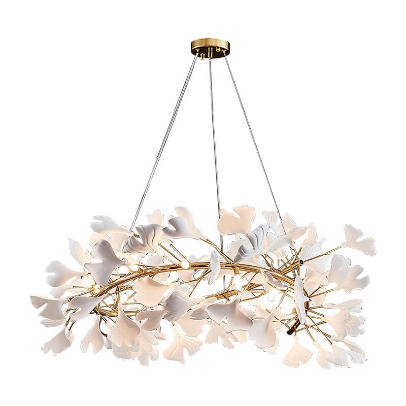Ceramic Ginkgo Curved Chandelier