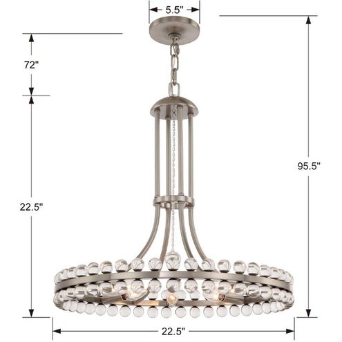 Clover 8 Light 22.50 inch Chandelier
