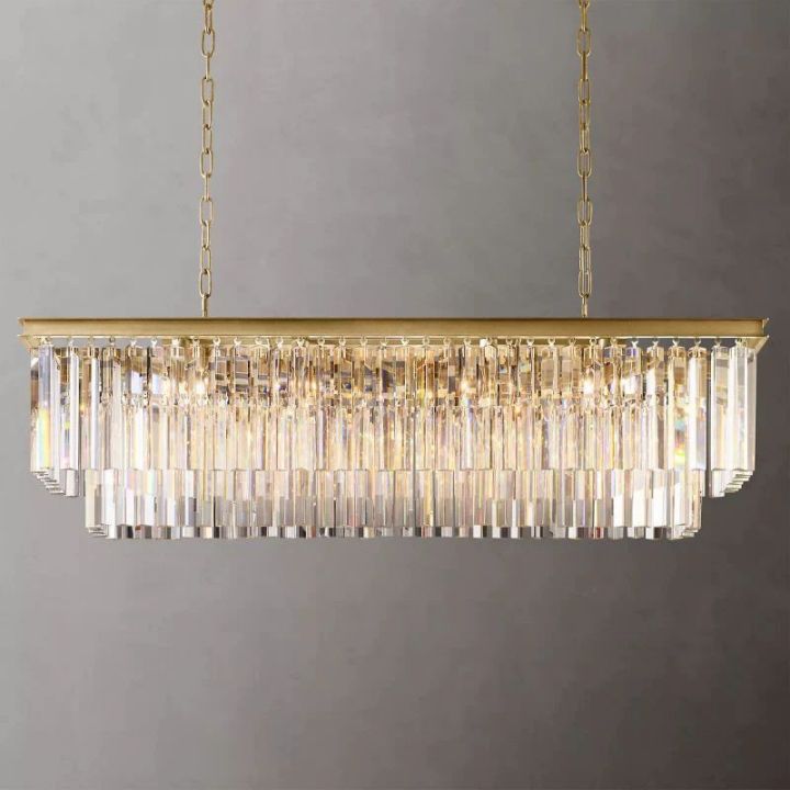 Della 2-Tier Rectangular Chandelier 49"W