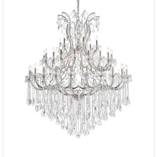 19TH Clear Royal Cut Crystal Round Chandelier 60"