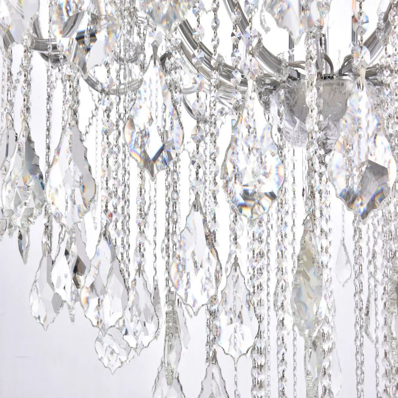 19TH Clear Royal Cut Crystal Round Chandelier 60"