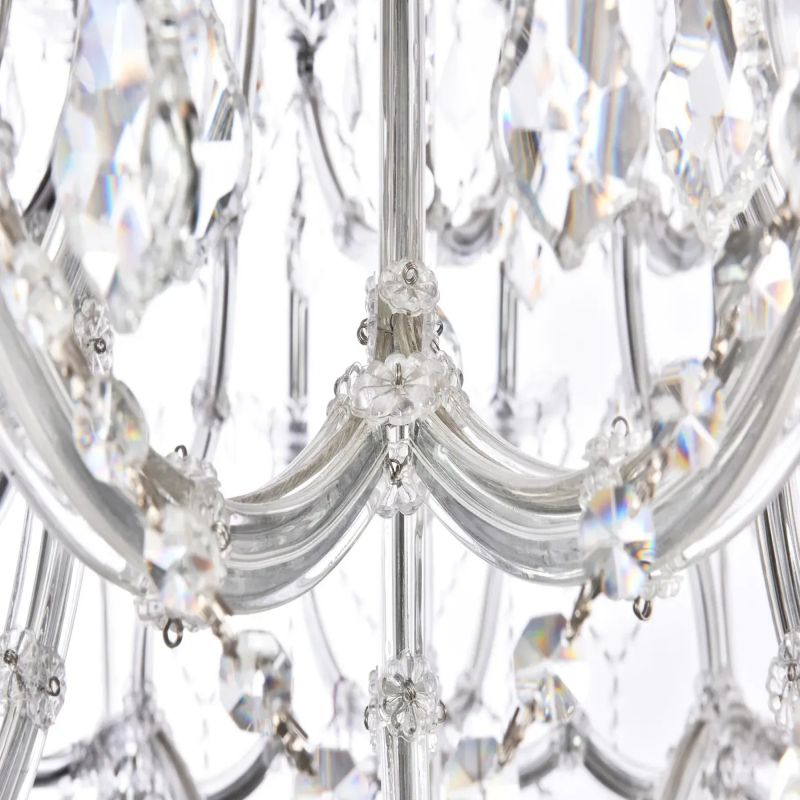 19TH Clear Royal Cut Crystal Round Chandelier 60"