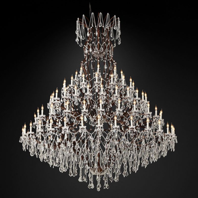 19TH Crystal Round Chandelier 101"