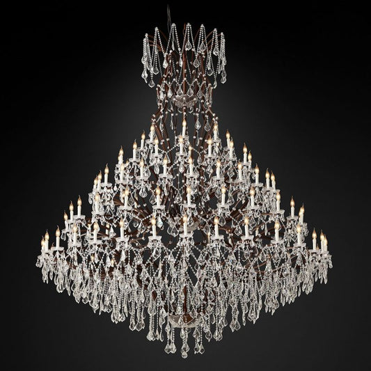 19TH Crystal Round Chandelier 101"