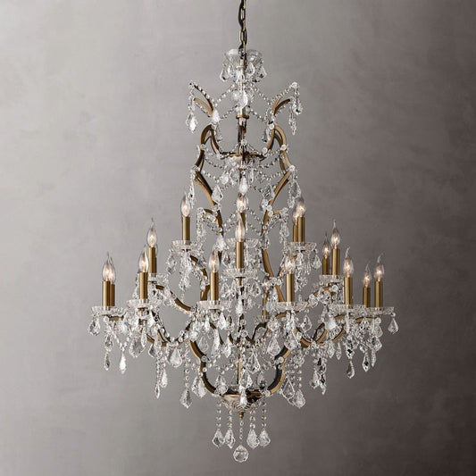 19TH Crystal Round Chandelier 40"