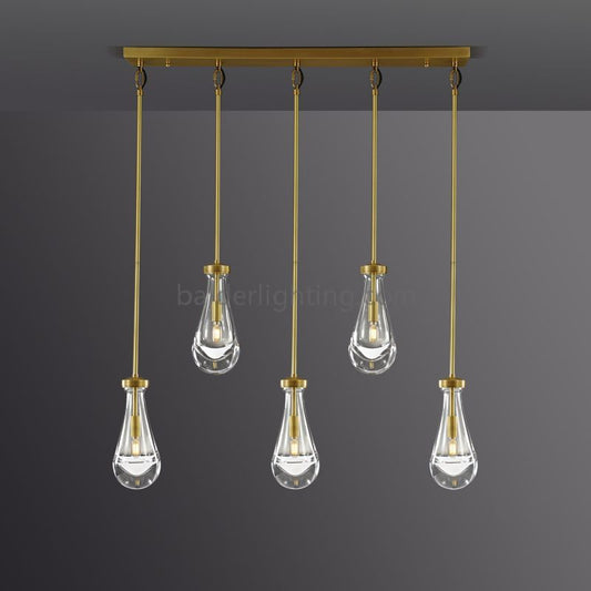 Raindrop Rectangular Chandelier 36"(Rod)