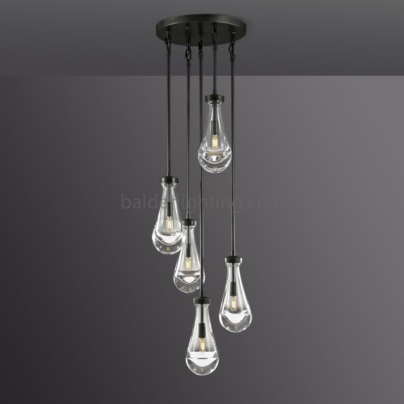 Raindrop Round Chandelier 14"(Rod)