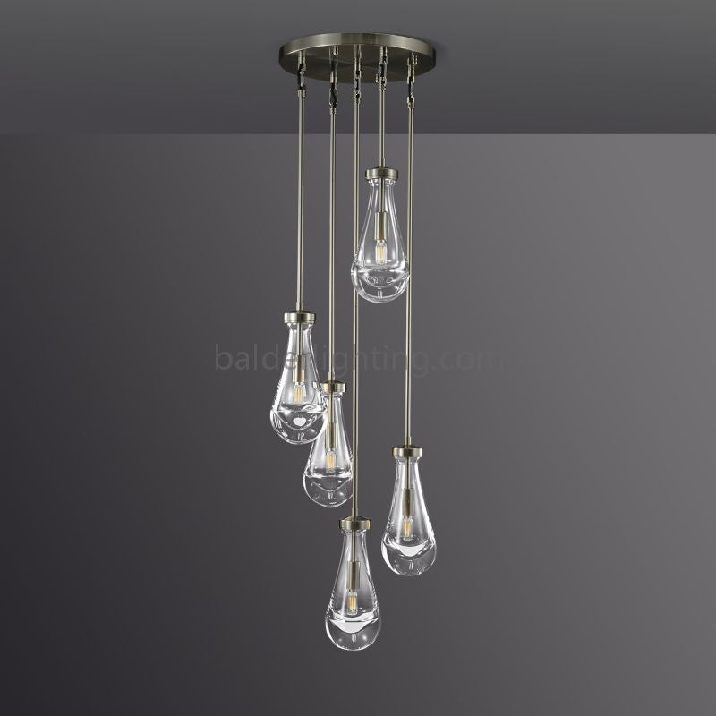 Raindrop Round Chandelier 14"(Rod)