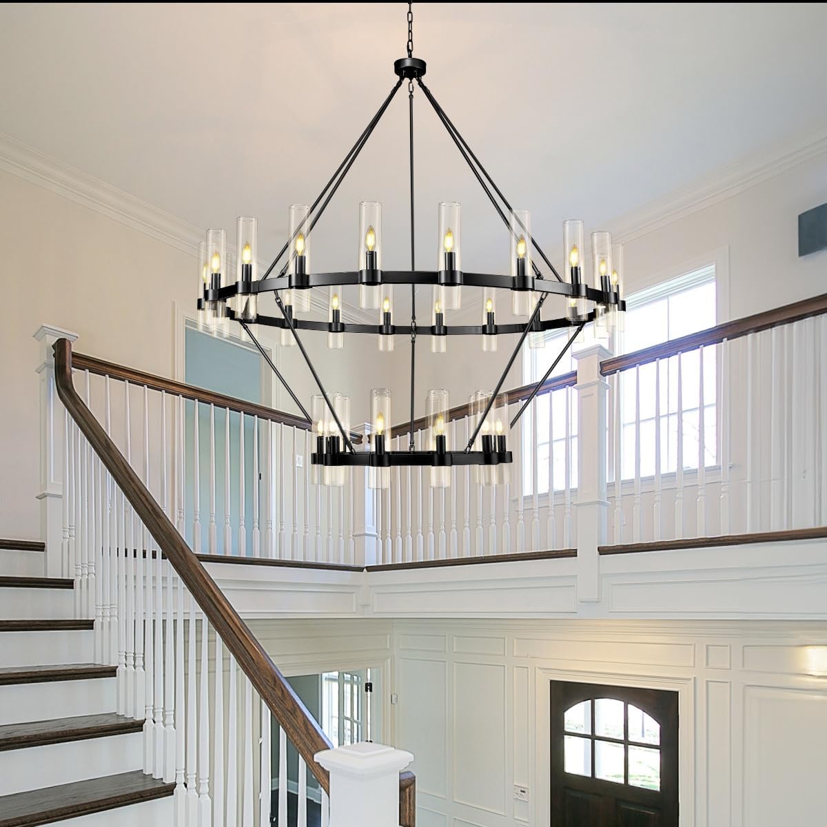 Wagon Wheel 2-Tier Chandelier 60‘’