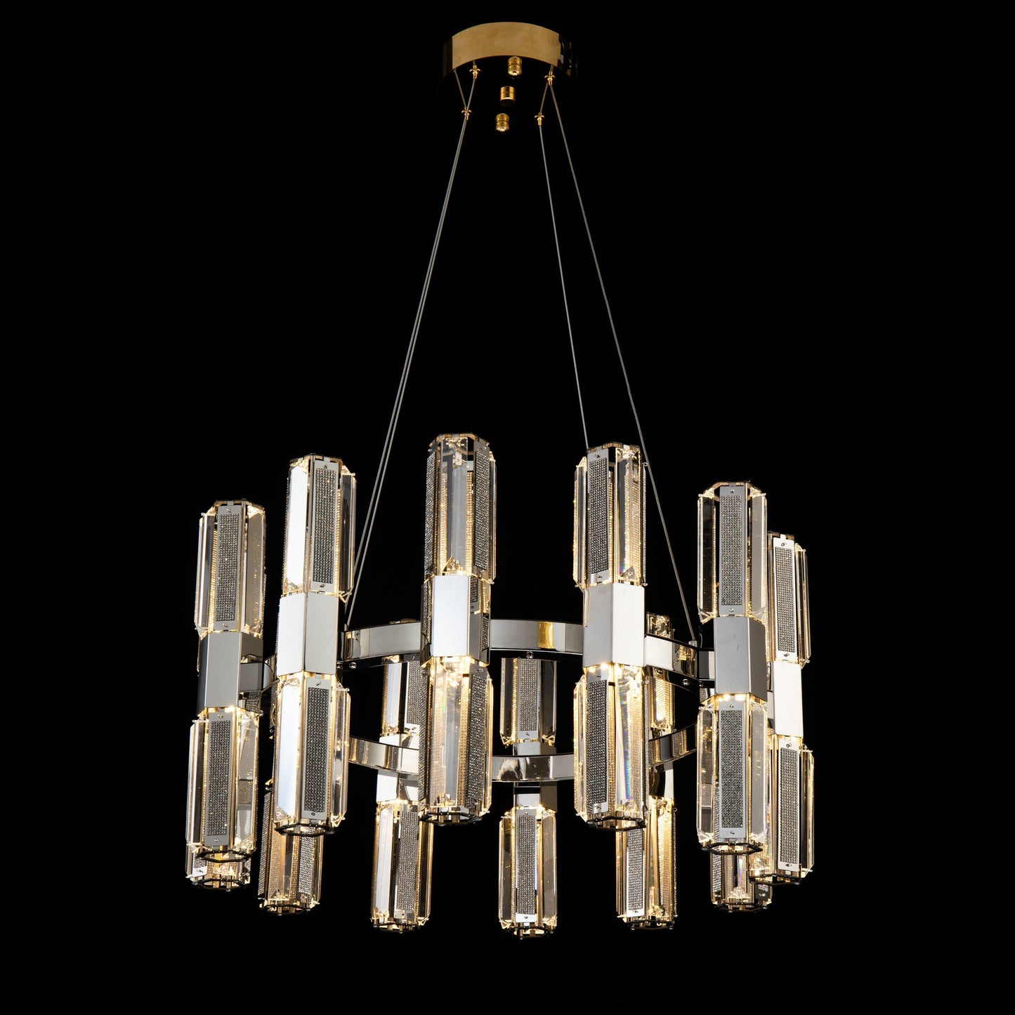 Olivia 1-Tier Round Crystal Led Chandelier