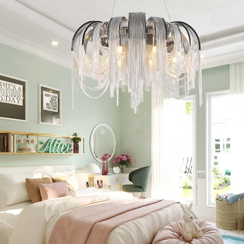 Alisa Luxury Aluminum Chain Tassel Chandelier