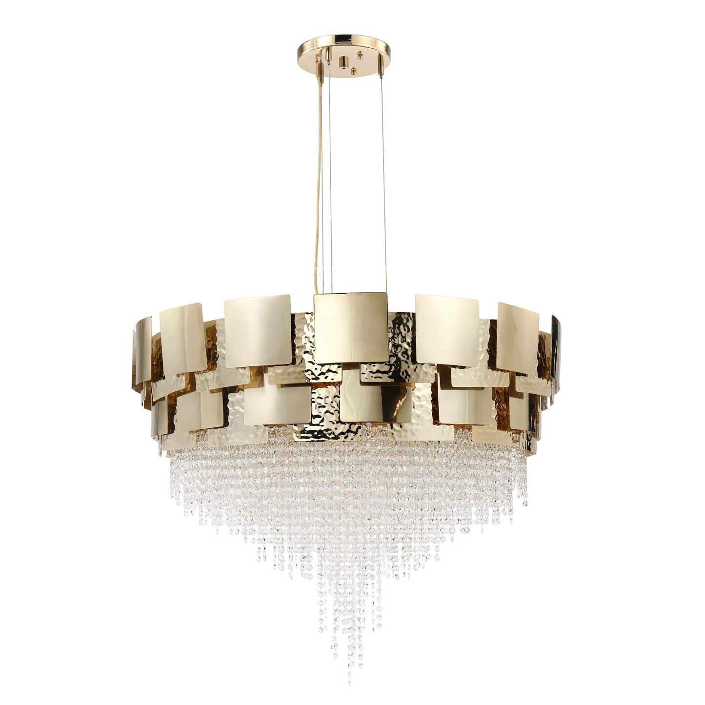 Anastagio Geometric-Squares Round Crystal Chandelier