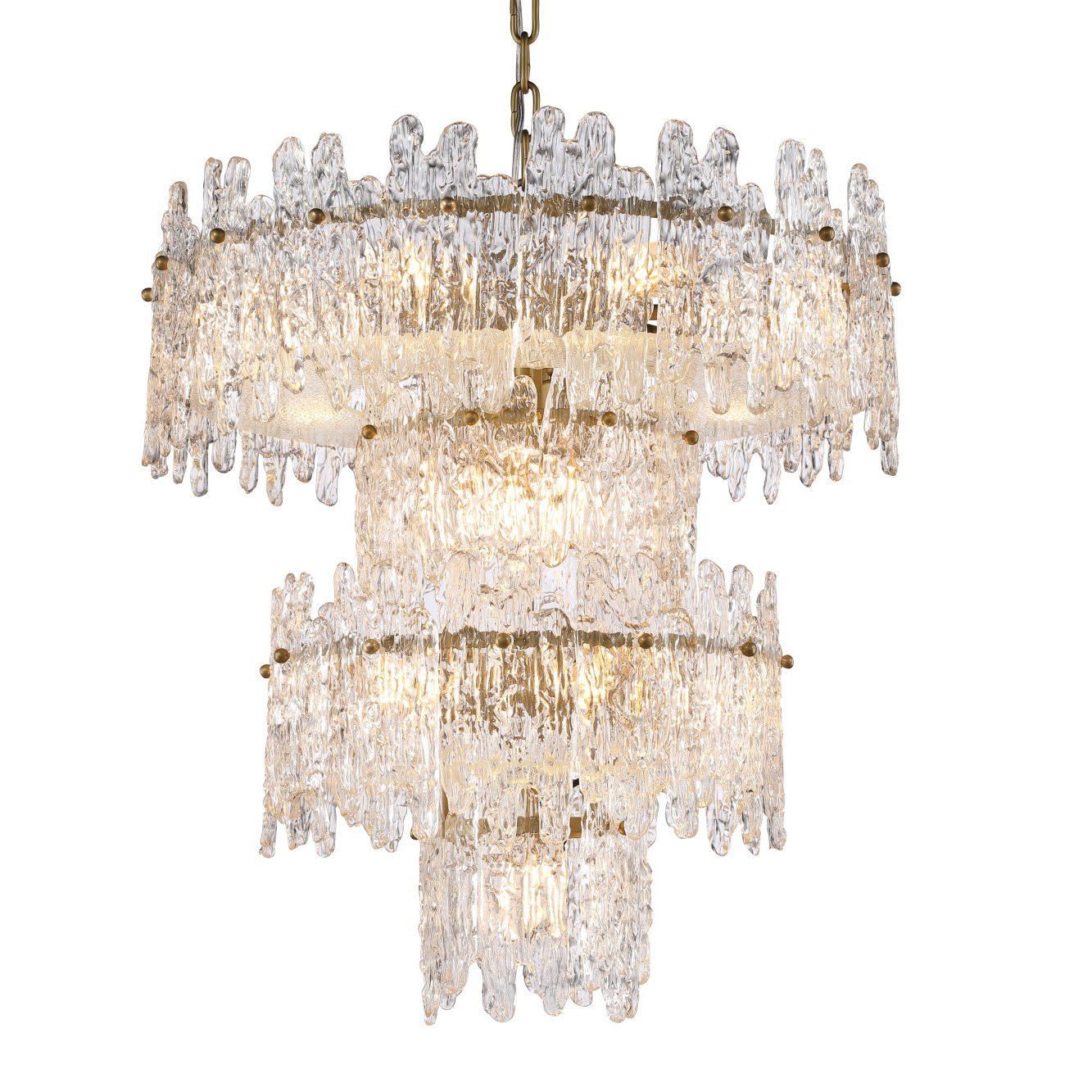 Faust Tiered Round Glass Chandelier