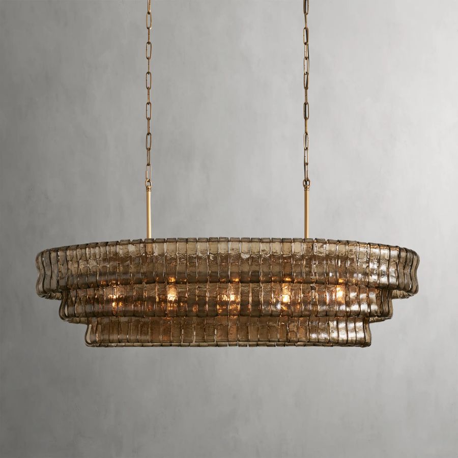 Elleson Glass Oval Chandelier 54"W/65"W