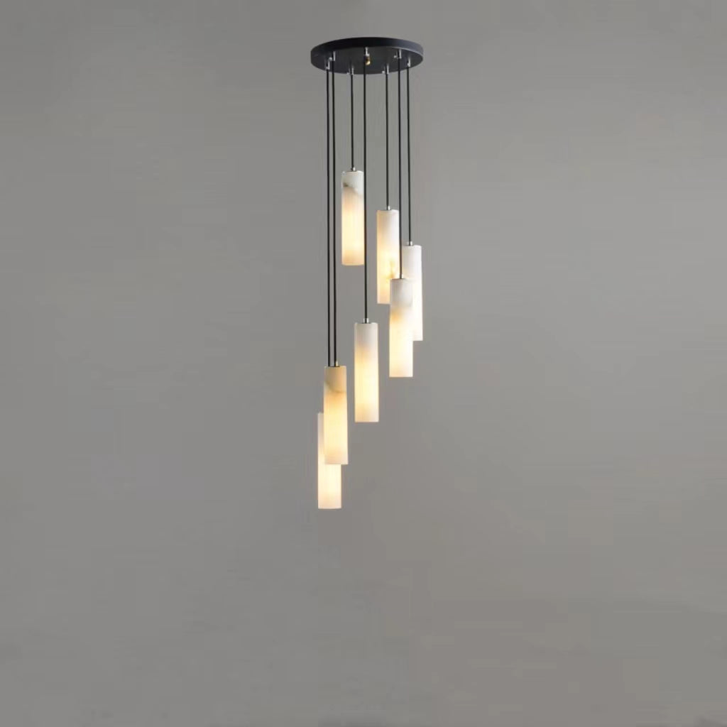 Alabaster Modern Art Round Chandelier