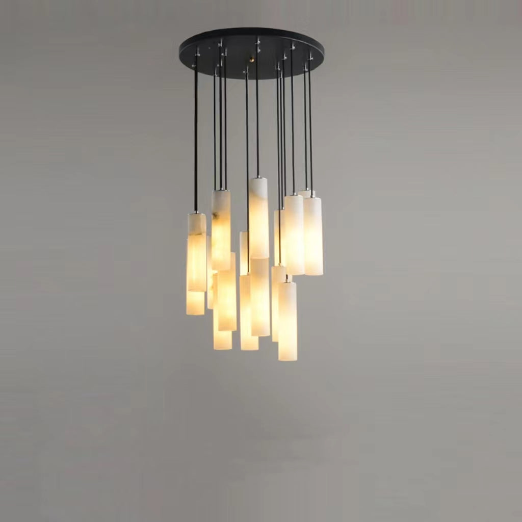 Alabaster Modern Art Round Chandelier