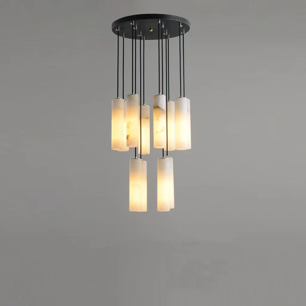 Alabaster Modern Art Round Chandelier