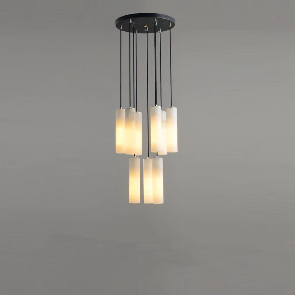 Alabaster Modern Art Round Chandelier