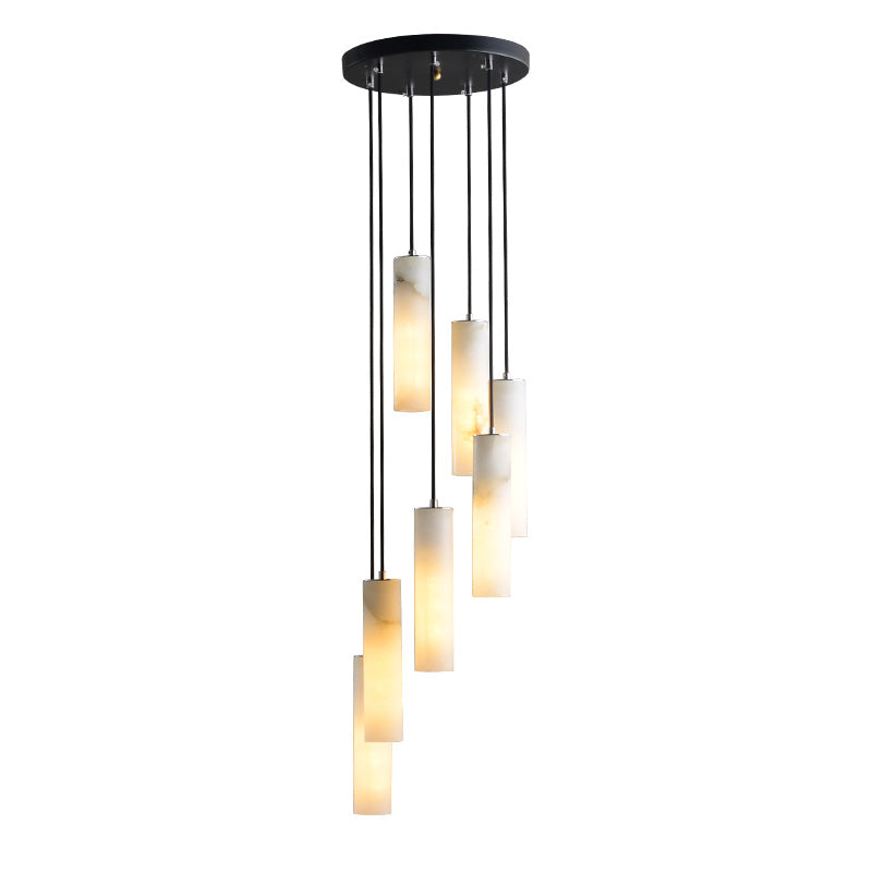 Alabaster Modern Art Round Chandelier