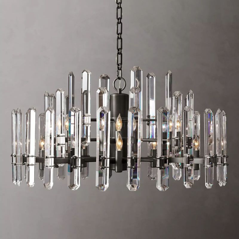 Abigail Prism Round Chandelier 32"(Customized)