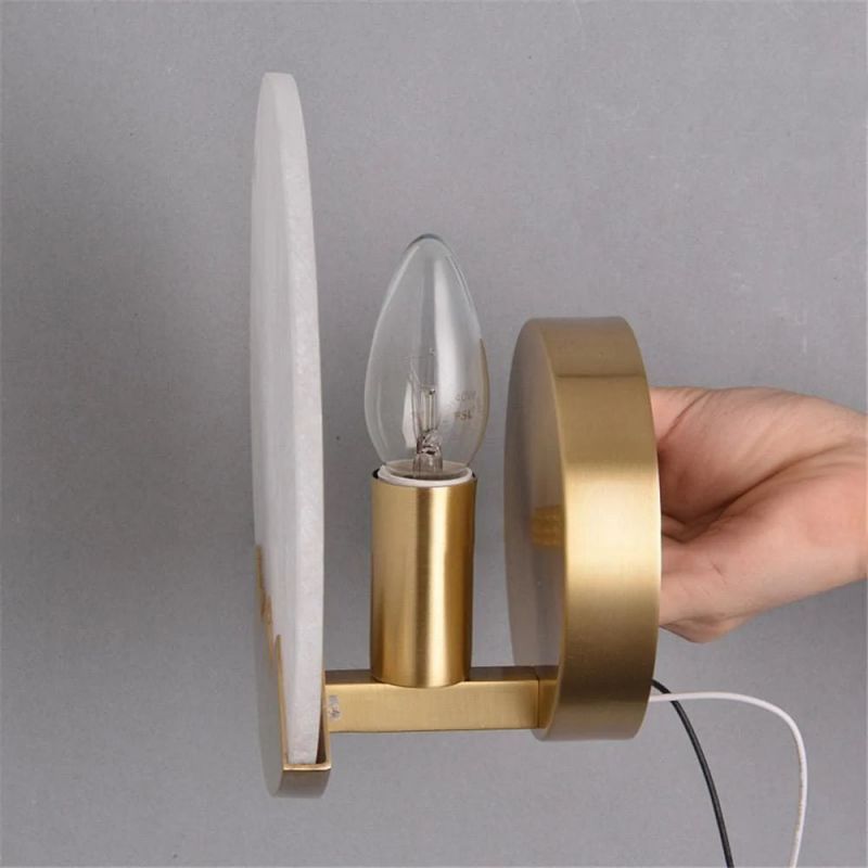 Alabaster Brass Sconce