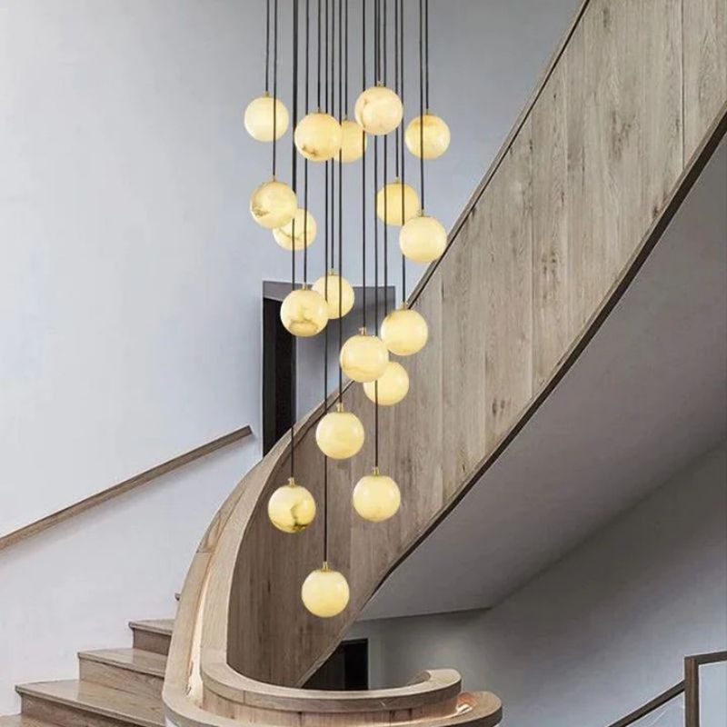 Alabaster Global Wavy Chandelier