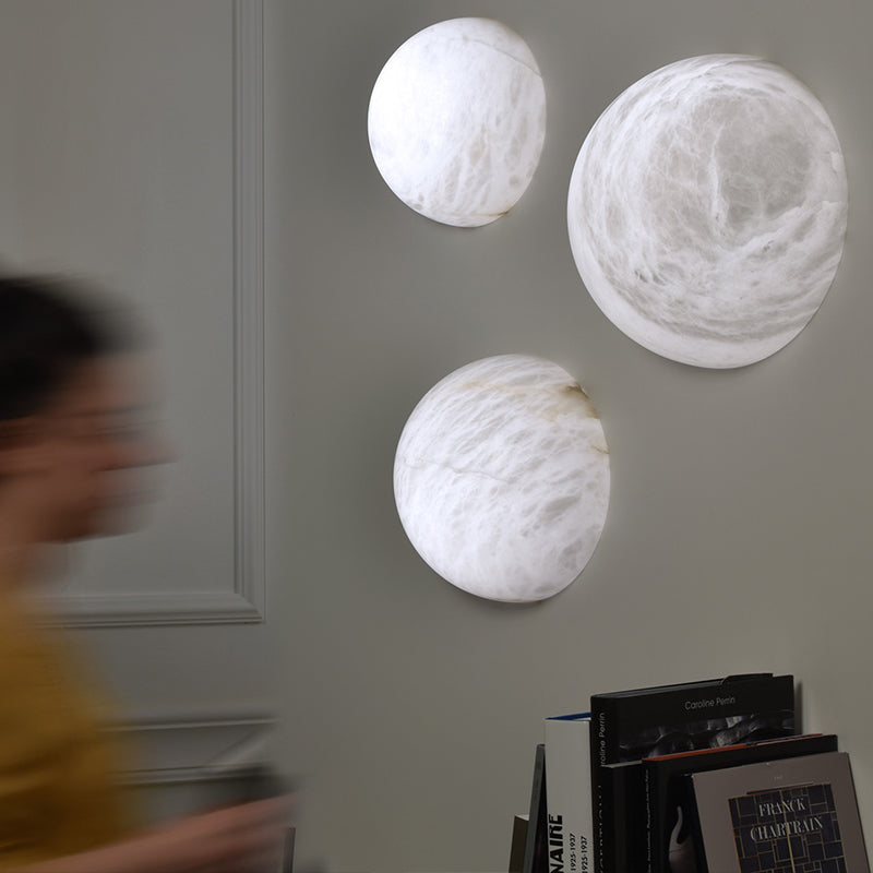 Alabaster Dome Art Wall Sconce