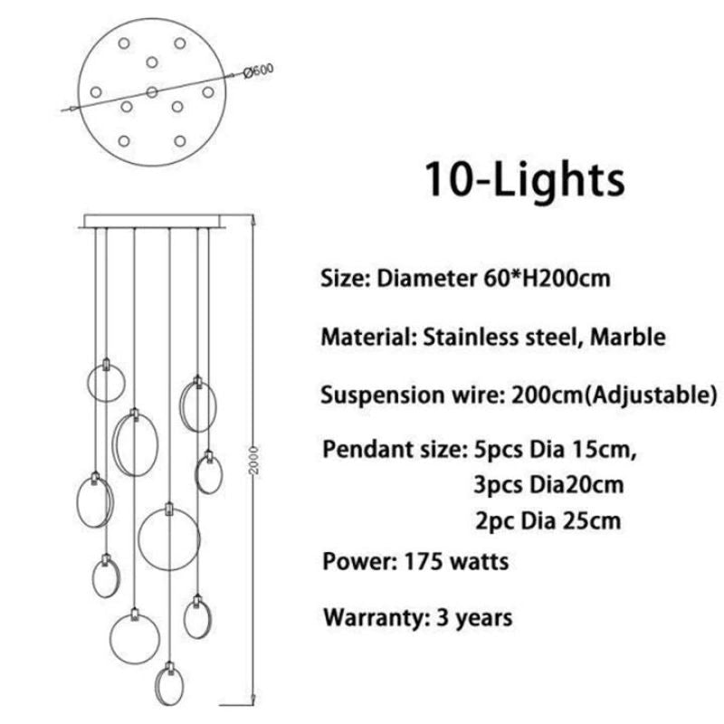 Alabaster Long Staircase Pendant Light