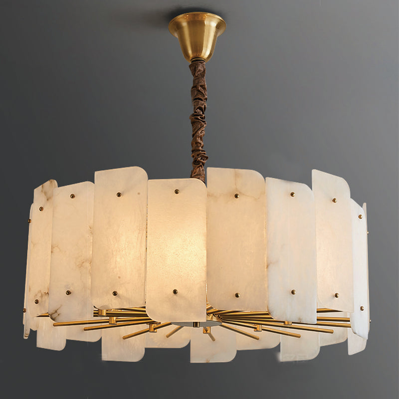 Alabaster Lorry Round Chandelier 20" 31"