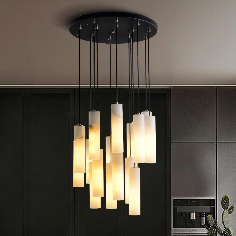 Alabaster Modern Art Round Chandelier