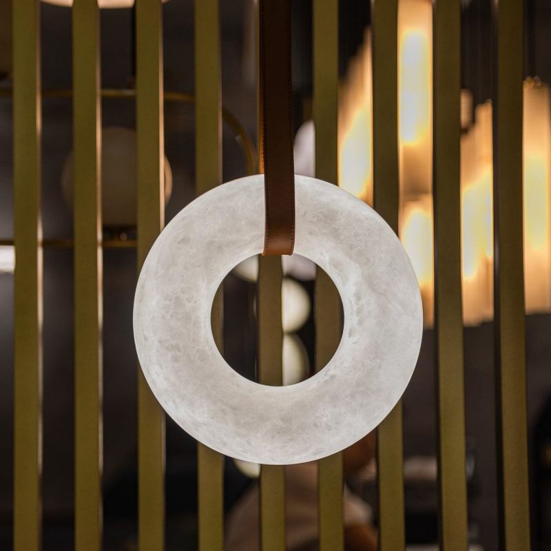 Alabaster Oslo Round Art Chandelier