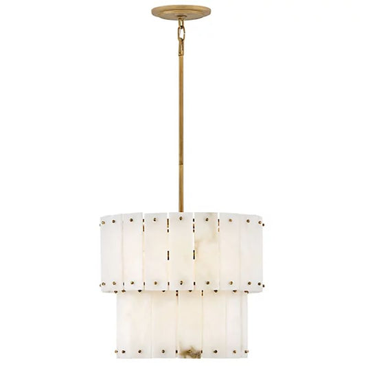 Alabaster Rancho  2-Tier Round Chandelier (Small)