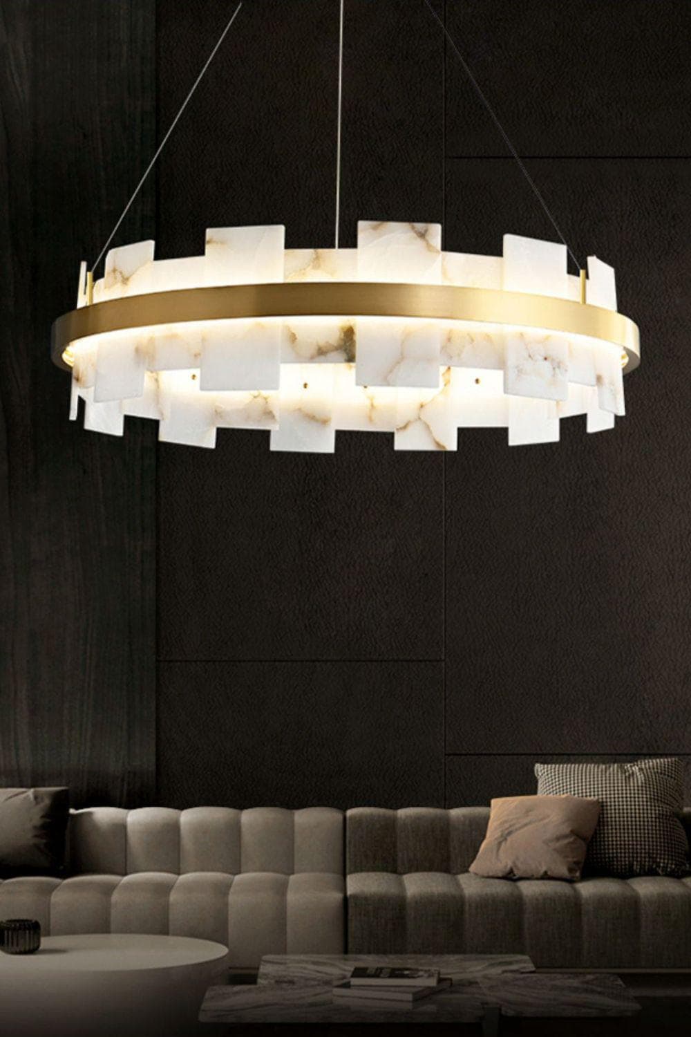 Alabaster Halo Chandelier