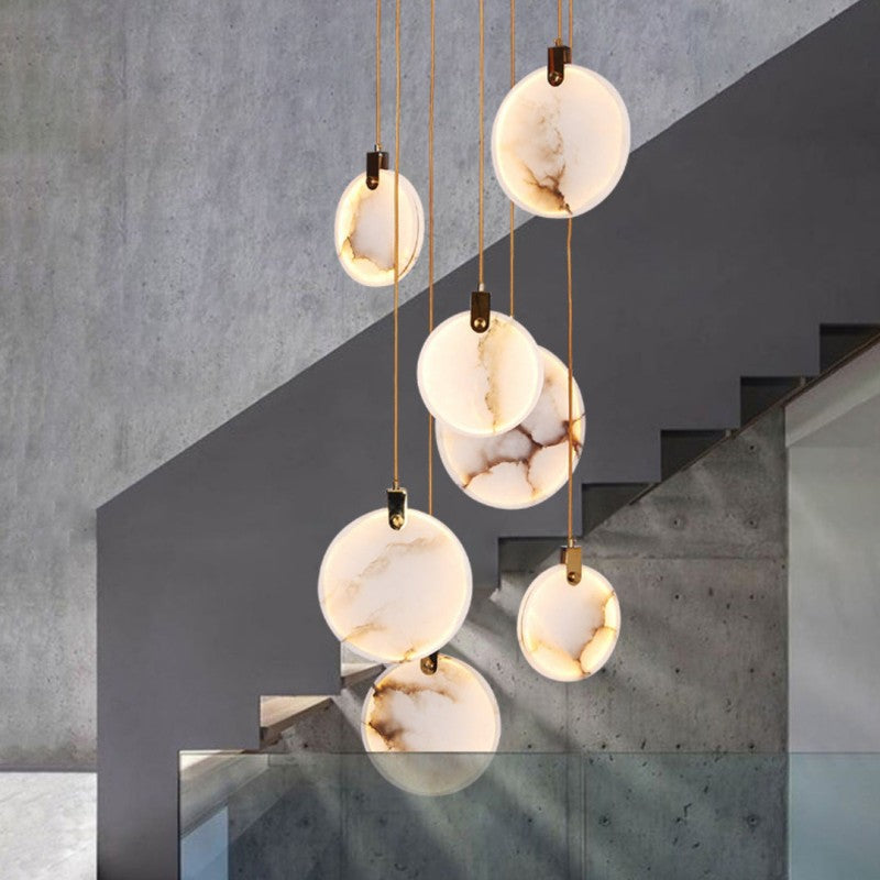 Alabaster Long Staircase Pendant Light