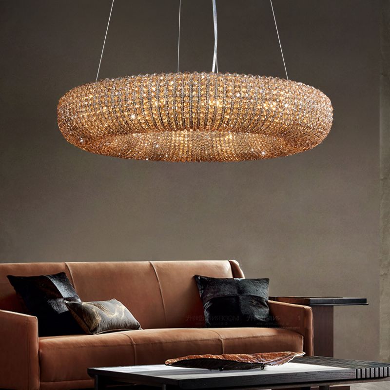 Alison Crystal Round LED Chandelier 32"D 41"D