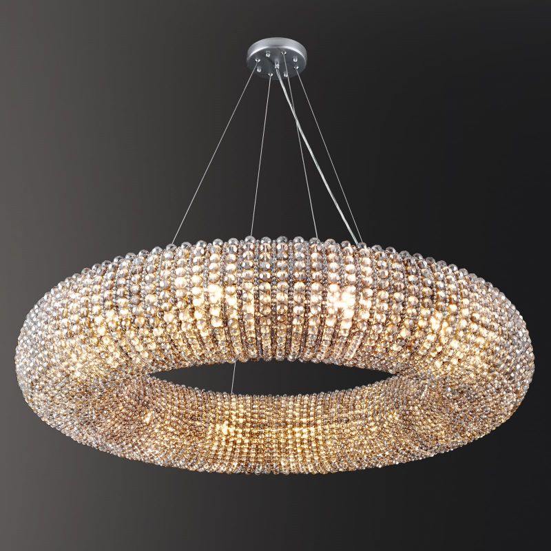 Alison Crystal Round LED Chandelier 32"D 41"D