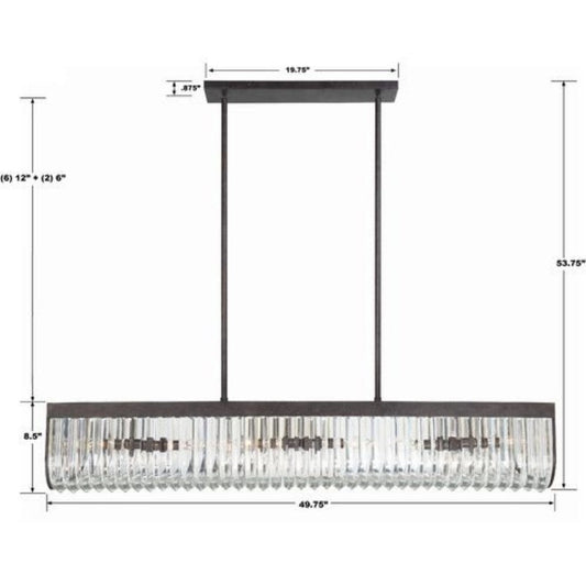 Alister 6 Light Rectangular Chandelier 50"