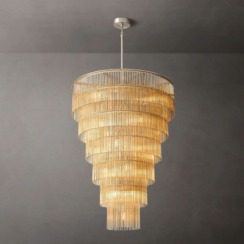 Amadeo Multi-Layer Round Glass Chandelier 36"