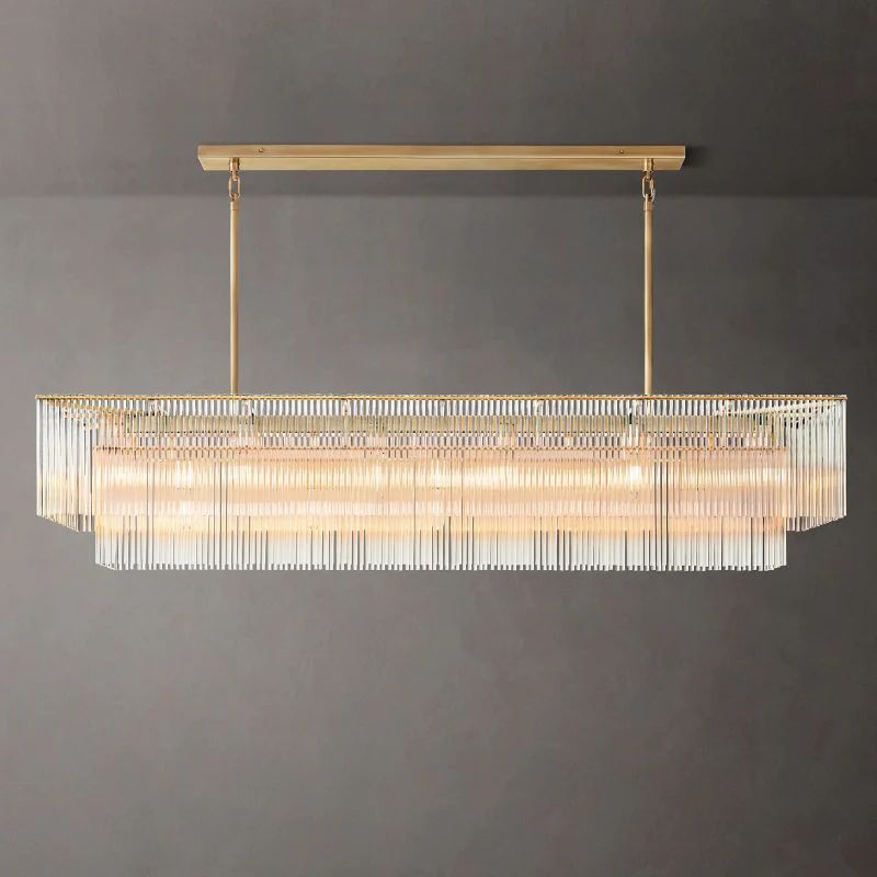 Amadeo Rectangular K9 Glass Chandelier 72"