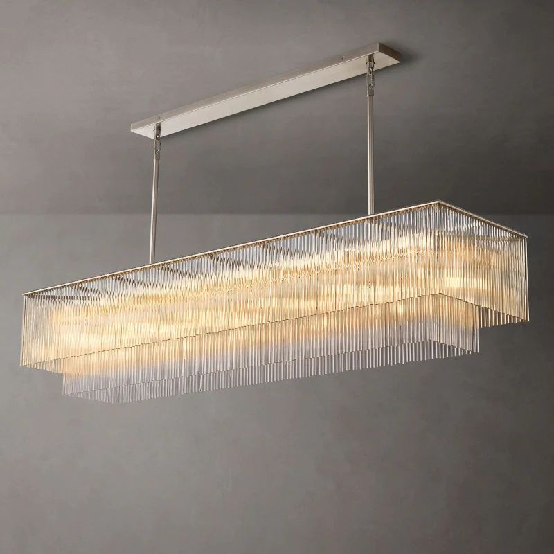 Amadeo Rectangular K9 Glass Chandelier 72"