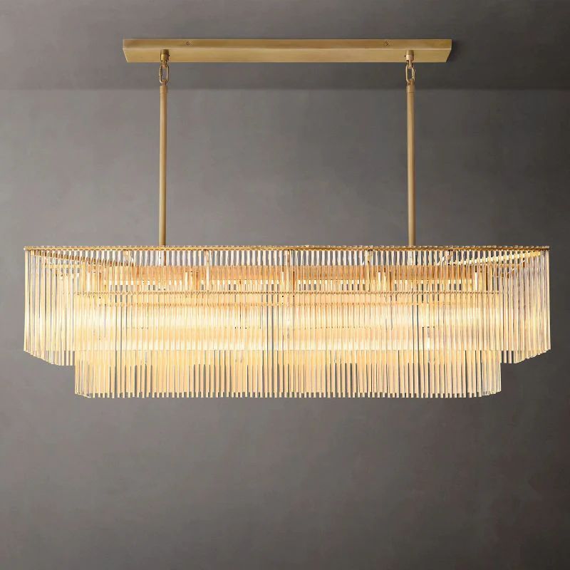 Amadeo Rectangular K9 Glass Chandelier 54"