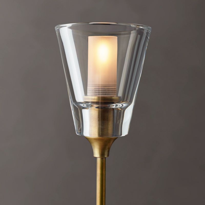 Amber Glass Torch Round Chandelier 58"