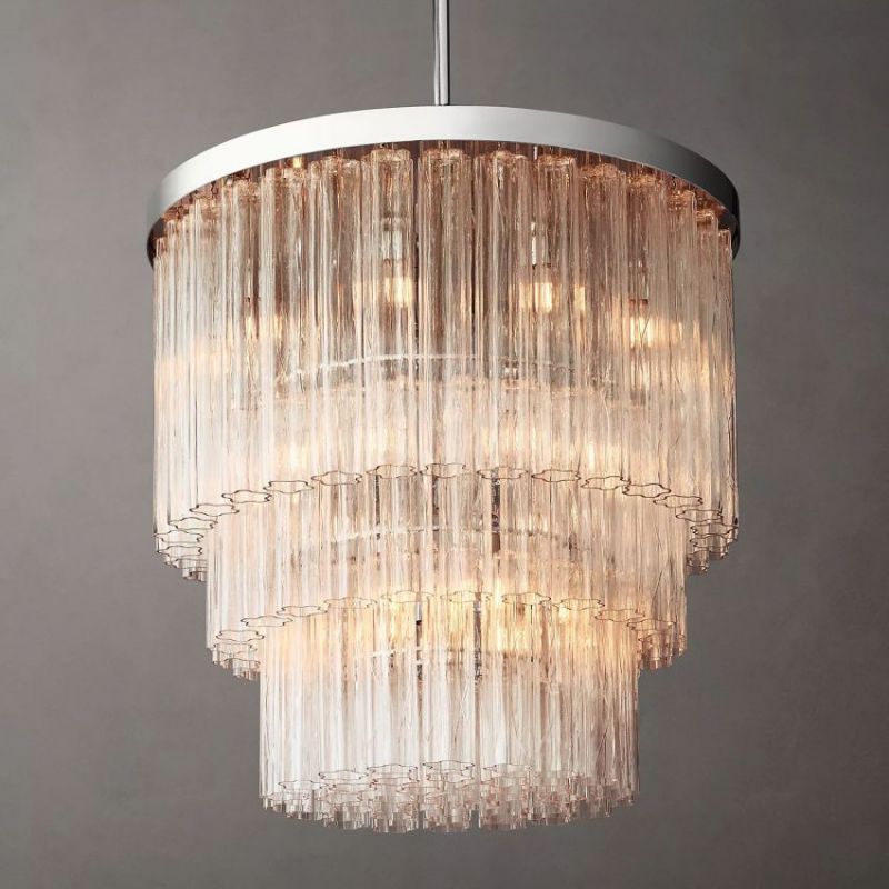 Ancelotti Glass Round Chandelier 36"