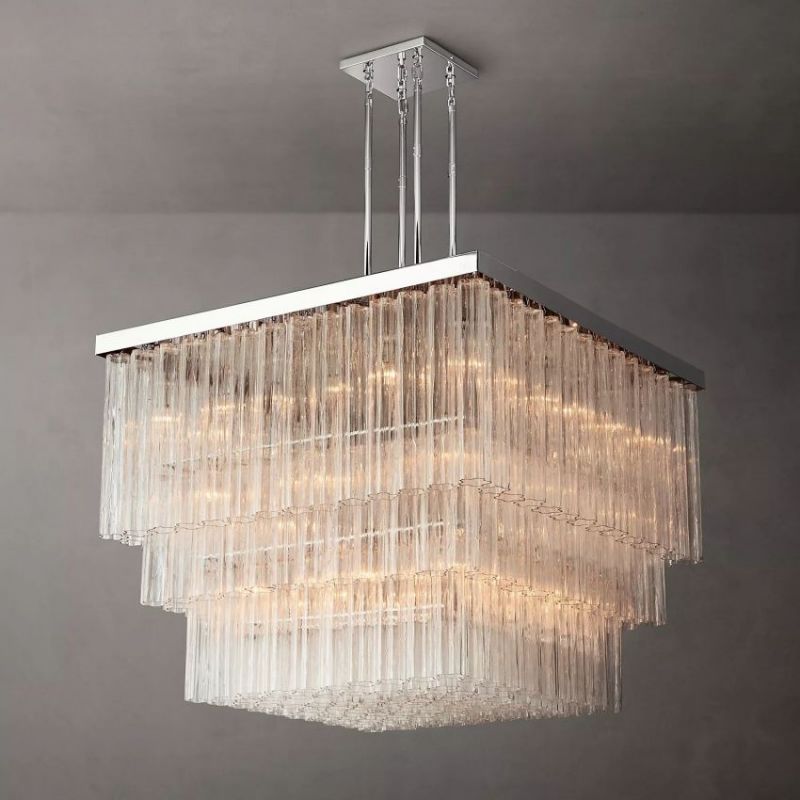 Ancelotti Square Glass Chandelier 45"