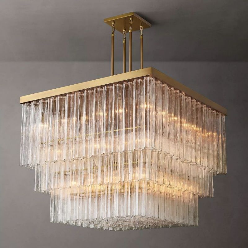 Ancelotti Square Glass Chandelier 45"