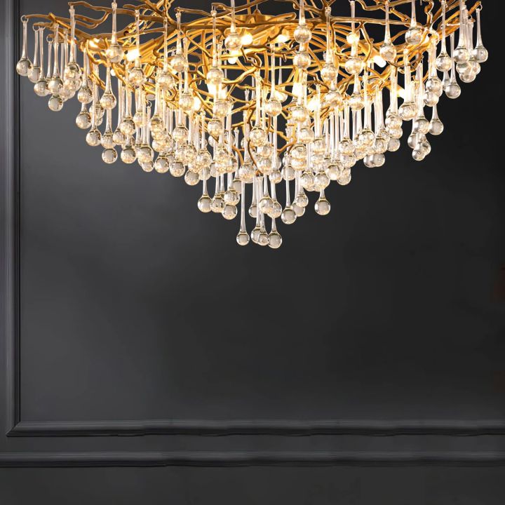 Anita Brass Crystal Branch Chandelier