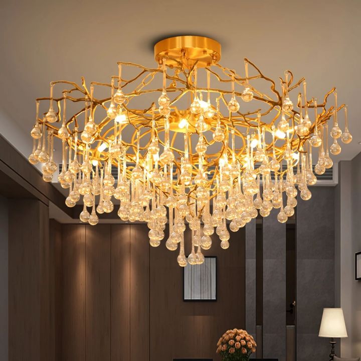 Anita Brass Crystal Branch Chandelier