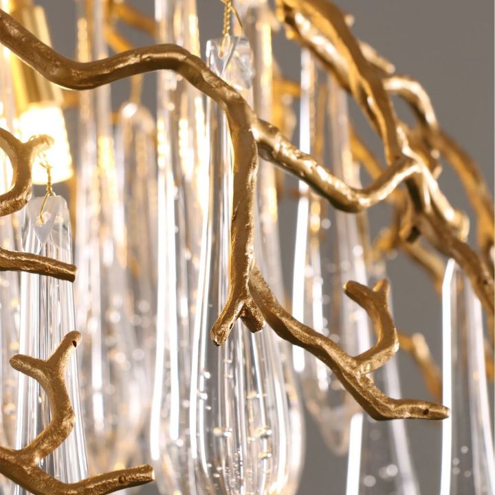 Aqua Dome Glass Branch Chandelier