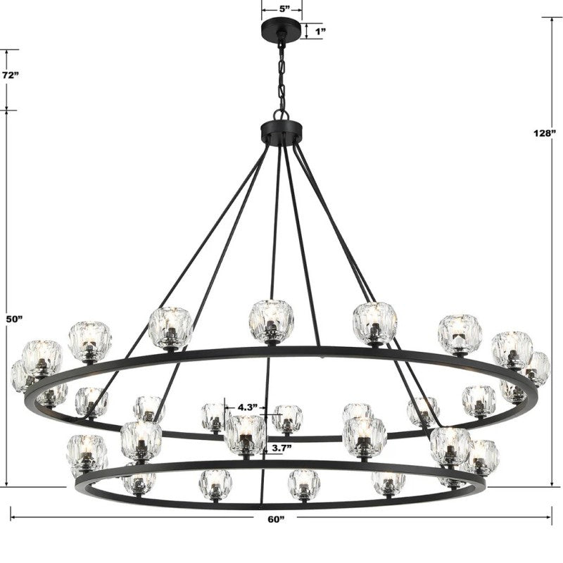 Aragon 30 Light Chandelier Glass