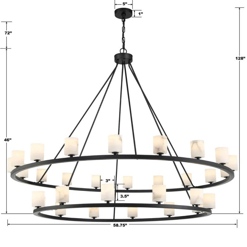 Aragon 30 Light Chandelier Alabaster